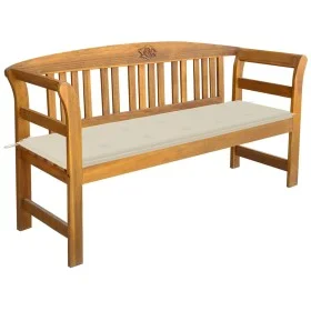 Solid acacia wood garden bench with cushion, 157 cm by vidaXL, garden benches - Ref: Foro24-3064268, Price: 182,50 €, Discoun...