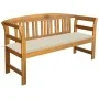 Banco de jardín con cojín madera maciza de acacia 157 cm de vidaXL, Bancos de jardín - Ref: Foro24-3064268, Precio: 174,98 €,...