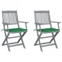 Klappbare Gartenstühle, 2 Stück, Kissen aus massivem Akazienholz von vidaXL, Gartenstühle - Ref: Foro24-3064487, Preis: 120,9...