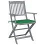 Klappbare Gartenstühle, 2 Stück, Kissen aus massivem Akazienholz von vidaXL, Gartenstühle - Ref: Foro24-3064487, Preis: 120,9...