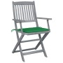 Klappbare Gartenstühle, 2 Stück, Kissen aus massivem Akazienholz von vidaXL, Gartenstühle - Ref: Foro24-3064487, Preis: 129,0...