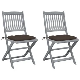 Klappbare Gartenstühle 2 Stück Kissen massives Akazienholz von vidaXL, Gartenstühle - Ref: Foro24-3064559, Preis: 124,50 €, R...