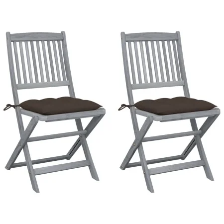 Klappbare Gartenstühle 2 Stück Kissen massives Akazienholz von vidaXL, Gartenstühle - Ref: Foro24-3064559, Preis: 124,32 €, R...