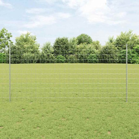 Reja con postes Plateado 1.2 x 10 m Acero