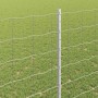 Reja con postes Plateado 1.4 x 10 m Acero