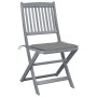 Klappbare Gartenstühle, 4 Stück, Kissen aus massivem Akazienholz von vidaXL, Gartenstühle - Ref: Foro24-3064564, Preis: 210,9...