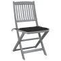 Folding garden chairs 4 pcs cushions solid acacia wood by vidaXL, Garden chairs - Ref: Foro24-3064570, Price: 207,84 €, Disco...