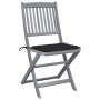 Klappbare Gartenstühle, 4 Stück, Kissen aus massivem Akazienholz von vidaXL, Gartenstühle - Ref: Foro24-3064570, Preis: 212,0...