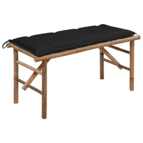 Folding garden bench with bamboo cushion 118 cm by vidaXL, garden benches - Ref: Foro24-3063871, Price: 96,49 €, Discount: %