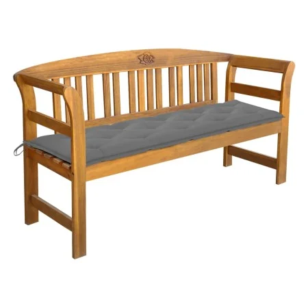 Solid acacia wood garden bench with cushion, 157 cm by vidaXL, garden benches - Ref: Foro24-3064282, Price: 191,11 €, Discoun...