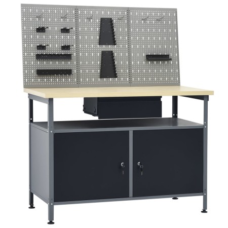 Workbench with three wall panels by vidaXL, Work tables - Ref: Foro24-3053427, Price: 250,35 €, Discount: %