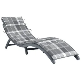 Solid Acacia Wood Lounger with Gray Cushion by vidaXL, Loungers - Ref: Foro24-3064058, Price: 150,12 €, Discount: %