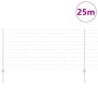 Reja con postes Plateado 1 x 25 m Acero