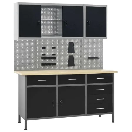 Workbench with four wall panels and two cabinets by vidaXL, Work tables - Ref: Foro24-3053440, Price: 808,90 €, Discount: %