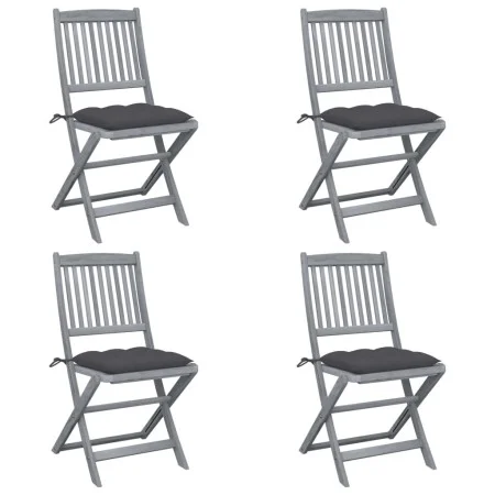 Klappbare Gartenstühle 4 Stück Kissen massives Akazienholz von vidaXL, Gartenstühle - Ref: Foro24-3064578, Preis: 203,10 €, R...