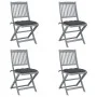 Klappbare Gartenstühle 4 Stück Kissen massives Akazienholz von vidaXL, Gartenstühle - Ref: Foro24-3064578, Preis: 203,10 €, R...