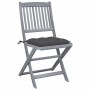 Klappbare Gartenstühle 4 Stück Kissen massives Akazienholz von vidaXL, Gartenstühle - Ref: Foro24-3064578, Preis: 206,17 €, R...