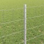 Reja con postes Plateado 0.8 x 25 m Acero