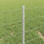 Reja con postes Plateado 0.4 x 25 m Acero