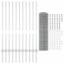 Reja con postes Plateado 1 x 25 m Acero