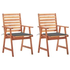 Sillas comedor de jardín y cojines 2 uds madera maciza acacia de vidaXL, Sillas de jardín - Ref: Foro24-3064320, Precio: 163,...