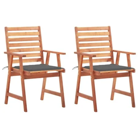 Sillas comedor de jardín y cojines 2 uds madera maciza acacia de vidaXL, Sillas de jardín - Ref: Foro24-3064320, Precio: 163,...