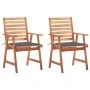 Sillas comedor de jardín y cojines 2 uds madera maciza acacia de vidaXL, Sillas de jardín - Ref: Foro24-3064320, Precio: 163,...