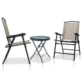 Mesa y sillas de bistró 3 piezas acero gris taupe by vidaXL, Garden sets - Ref: Foro24-3054574, Price: 140,29 €, Discount: %