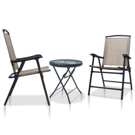 Mesa y sillas de bistró 3 piezas acero gris taupe von vidaXL, Gartensets - Ref: Foro24-3054574, Preis: 144,07 €, Rabatt: %