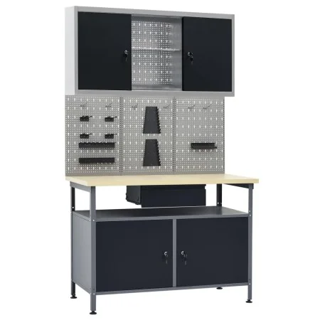 Workbench with three wall panels and a cabinet by vidaXL, Work tables - Ref: Foro24-3053432, Price: 391,62 €, Discount: %