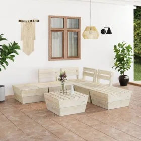 Pallet furniture for garden, 6 pieces, impregnated fir wood. by vidaXL, Garden sets - Ref: Foro24-3063717, Price: 267,42 €, D...