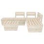 Muebles de paléts para jardín 6 pzas madera de abeto impregnada