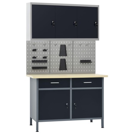 Workbench with three wall panels and a cabinet by vidaXL, Work tables - Ref: Foro24-3053438, Price: 475,70 €, Discount: %