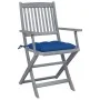 Klappbare Gartenstühle, 2 Stück, Kissen aus massivem Akazienholz von vidaXL, Gartenstühle - Ref: Foro24-3064507, Preis: 120,7...