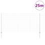 Reja con postes Plateado 1 x 25 m Acero