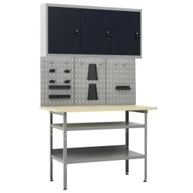 Workbench with three wall panels and a cabinet by vidaXL, Work tables - Ref: Foro24-3053436, Price: 314,93 €, Discount: %
