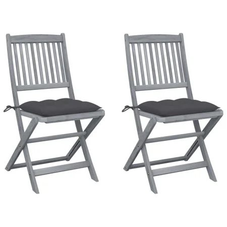 Klappbare Gartenstühle, 2 Stück, Kissen aus massivem Akazienholz von vidaXL, Gartenstühle - Ref: Foro24-3064551, Preis: 118,9...