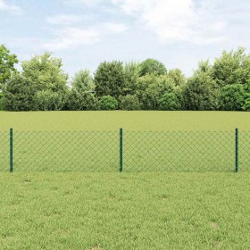 Reja con postes Verde 0.4 x 10 m Acero