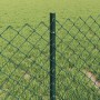 Reja con postes Verde 0.4 x 10 m Acero
