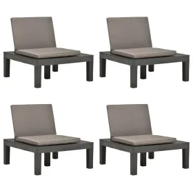 Gartenliegen mit Auflagen 4 Stück aus anthrazitgrauem Kunststoff von vidaXL, Gartenstühle - Ref: Foro24-3054427, Preis: 337,4...