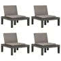 Garden loungers with cushions 4 units anthracite gray plastic by vidaXL, Garden chairs - Ref: Foro24-3054427, Price: 337,38 €...