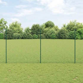 Reja con postes Verde 1.6 x 10 m Acero