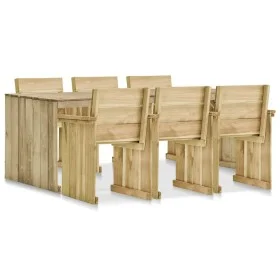 Garden dining set 7 pieces made of impregnated pine wood by vidaXL, Garden sets - Ref: Foro24-3054429, Price: 672,68 €, Disco...