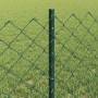Reja con postes Verde 0.6 x 10 m Acero