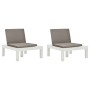 Gartenliegen mit Kissen 2 Einheiten aus weißem Kunststoff von vidaXL, Gartenstühle - Ref: Foro24-3054424, Preis: 172,07 €, Ra...