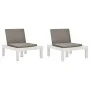 Tumbonas de jardín con cojines 2 unidades plástico blanco de vidaXL, Sillas de jardín - Ref: Foro24-3054424, Precio: 170,09 €...