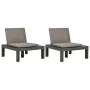 Tumbonas jardín con cojines 2 unidades plástico gris antracita de vidaXL, Sillas de jardín - Ref: Foro24-3054426, Precio: 170...