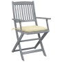 Folding garden chairs 2 pcs cushions solid acacia wood by vidaXL, Garden chairs - Ref: Foro24-3064499, Price: 128,93 €, Disco...