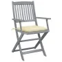 Folding garden chairs 2 pcs cushions solid acacia wood by vidaXL, Garden chairs - Ref: Foro24-3064499, Price: 122,25 €, Disco...