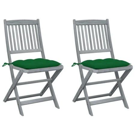 Klappbare Gartenstühle, 2 Stück, Kissen aus massivem Akazienholz von vidaXL, Gartenstühle - Ref: Foro24-3064556, Preis: 123,5...